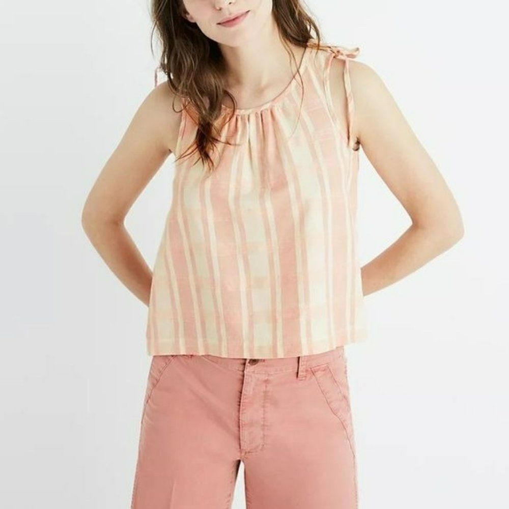 Madewell Crop Swing Tank in Petal Plaid sz XS NWT